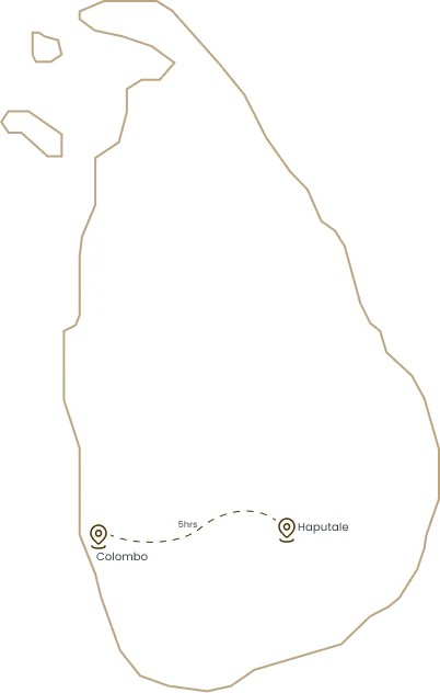 Suggested route across Sri Lanka
