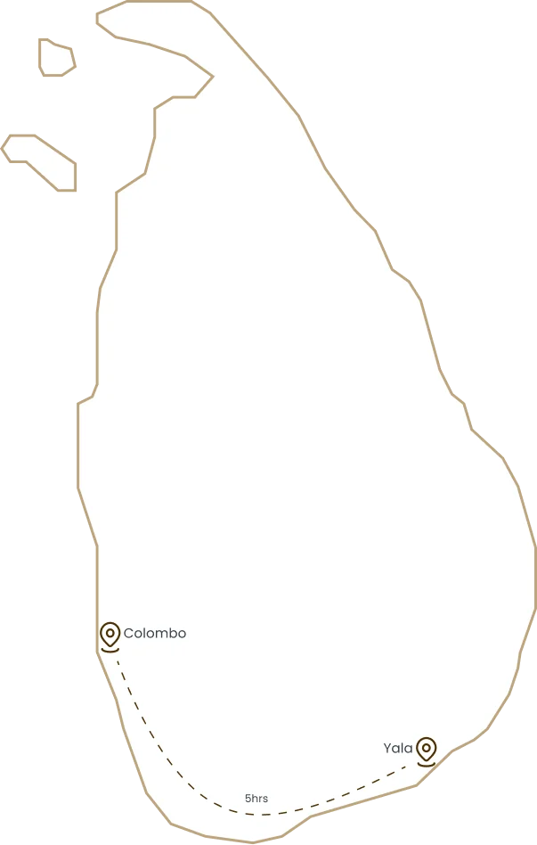 Suggested route across Sri Lanka